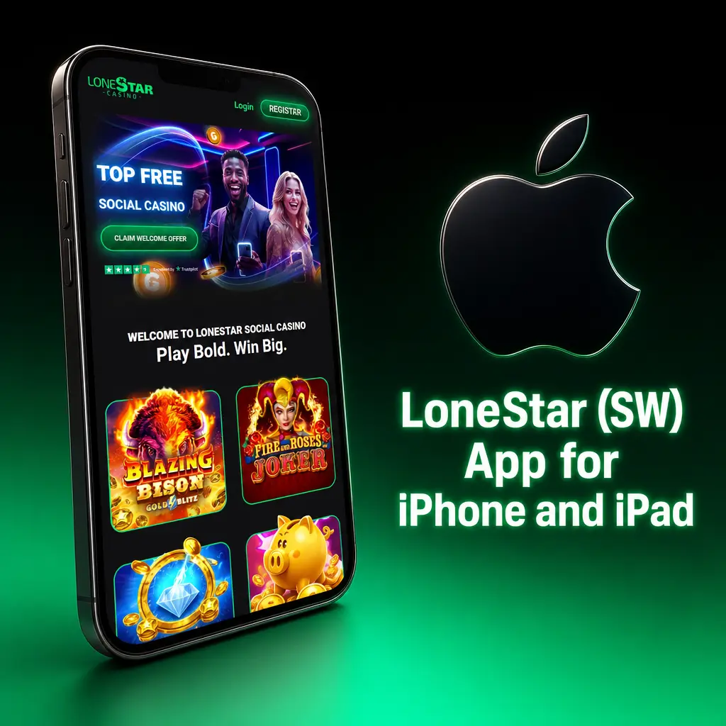 LoneStar (SW) app for iPhone and iPad, iOS 15.0+, free download with casino games and Face ID login