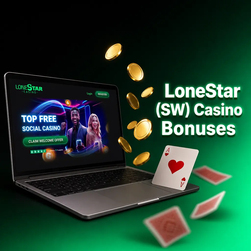LoneStar (SW) Casino bonuses: daily Gold Coins, loyalty tier rewards, referral bonuses, and weekend Sweeps Coin purchase boosts.