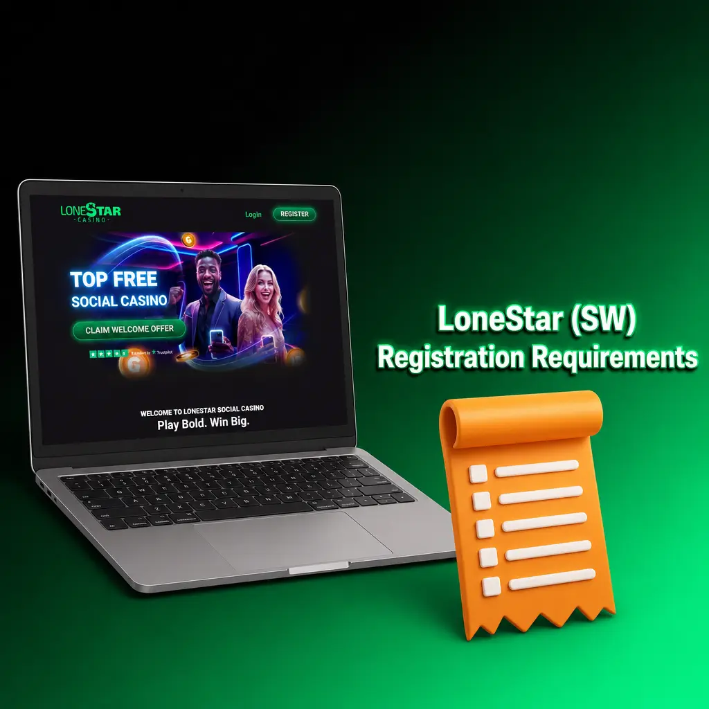 LoneStar (SW) registration requirements: age, address, and ID verification rules for US sweepstakes casino players.
